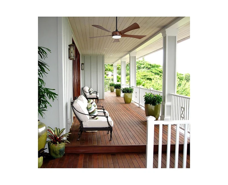 Sofucor 52-inch Modern Black 5-Blade Ceiling Fans with Led Lights and Remote Control