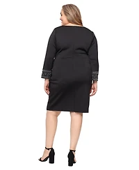 Alex Evenings Plus Surplice Neck Scuba Crepe Sheath Dress