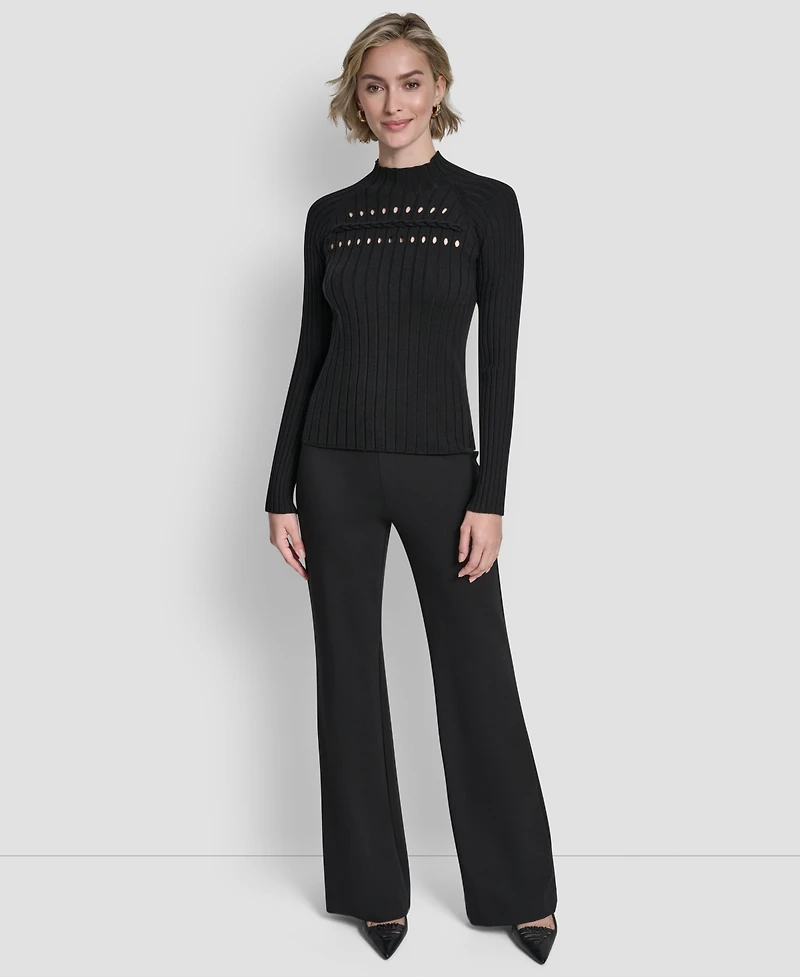 Dkny Women's Long-Sleeve Cord Detail Rib Sweater