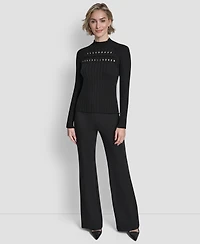 Dkny Women's Long-Sleeve Cord Detail Rib Sweater