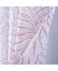 Rt Designers Collection Faye Grommet Metallic Sheer Printed Doily Curtain Panel 54" x Rose