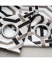 Rt Designer Collection Rory Printed Blackout Luxurious Decorative Grommet Curtain Panel 54" x Black