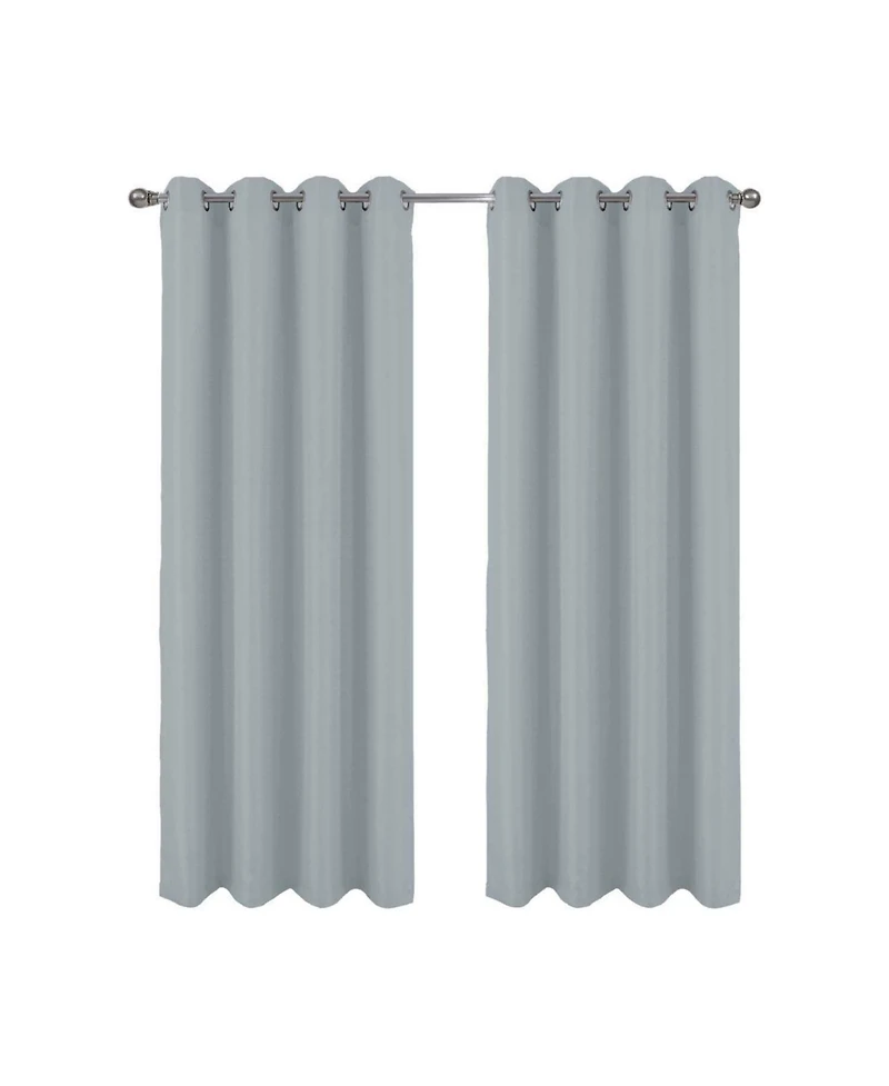 Rt Designer Collection Cindy Textured 2 Pack Grommet Curtain Panel 36" x 84" Silver