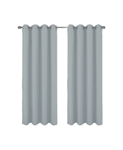 Rt Designer Collection Cindy Textured 2 Pack Grommet Curtain Panel 36" x 84" Silver