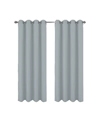 Rt Designer Collection Cindy Textured 2 Pack Grommet Curtain Panel 36" x 84" Silver