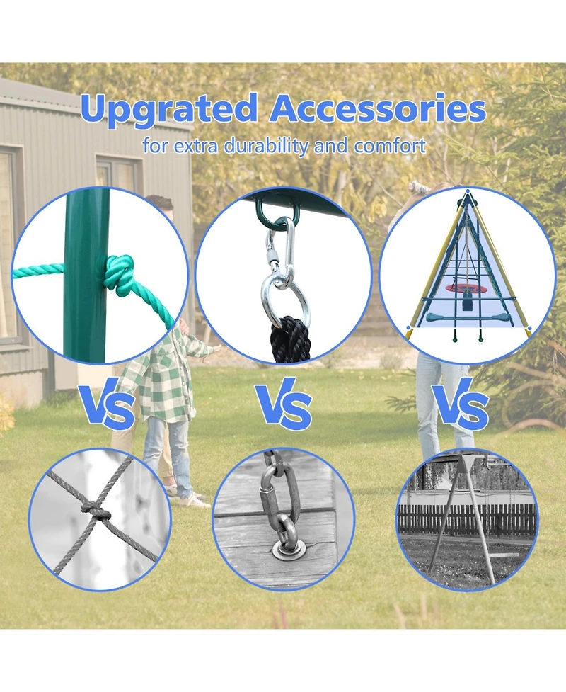 Streamdale Furniture Boys Streamdale Indoor/Outdoor Metal Swing Set with Safety Belt for Backyard