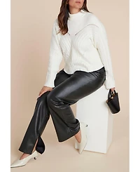 Eloquii Women's Cableknit Funnelneck Sweater