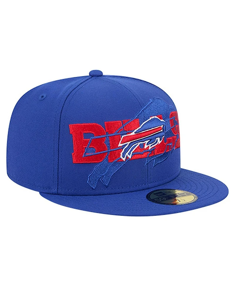 New Era Men's Royal Buffalo Bills Overlap Wordmark 59FIFTY Fitted Hat