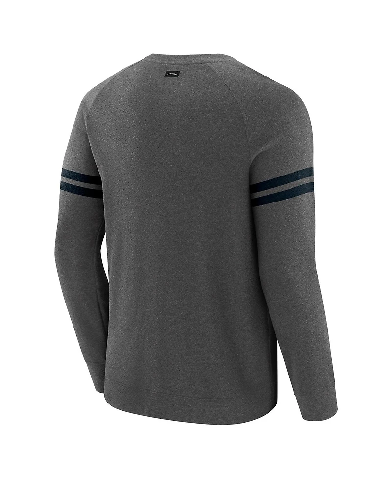 J. Palmer Men's Dark Heather Gray Carolina Panthers Players Lounge Raglan Tri-Blend Sweatshirt