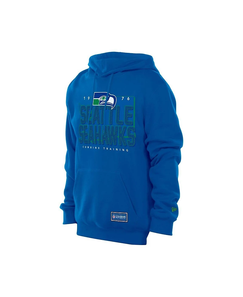 New Era Men's Royal Seattle Seahawks Combine Authentic Local State Throwback Hoodie