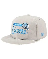 New Era Men's Gray Detroit Lions Cord Rope Corduroy 9FIFTY Snapback Hat