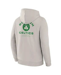 Fanatics Men's Off White Boston Celtics Crossover Collection Blocked Shot Premium Pullover Hoodie