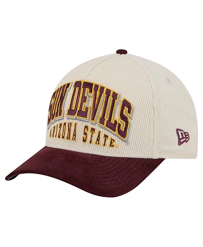 New Era Men's Maroon/Cream Arizona State Sun Devils Arch Two-Tone Corduroy 9FORTY A-Frame Adjustable Hat