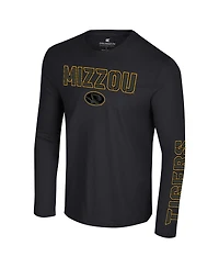 Colosseum Men's Black Missouri Tigers Color Pop Active Blend 2-Hit Long Sleeve T-Shirt