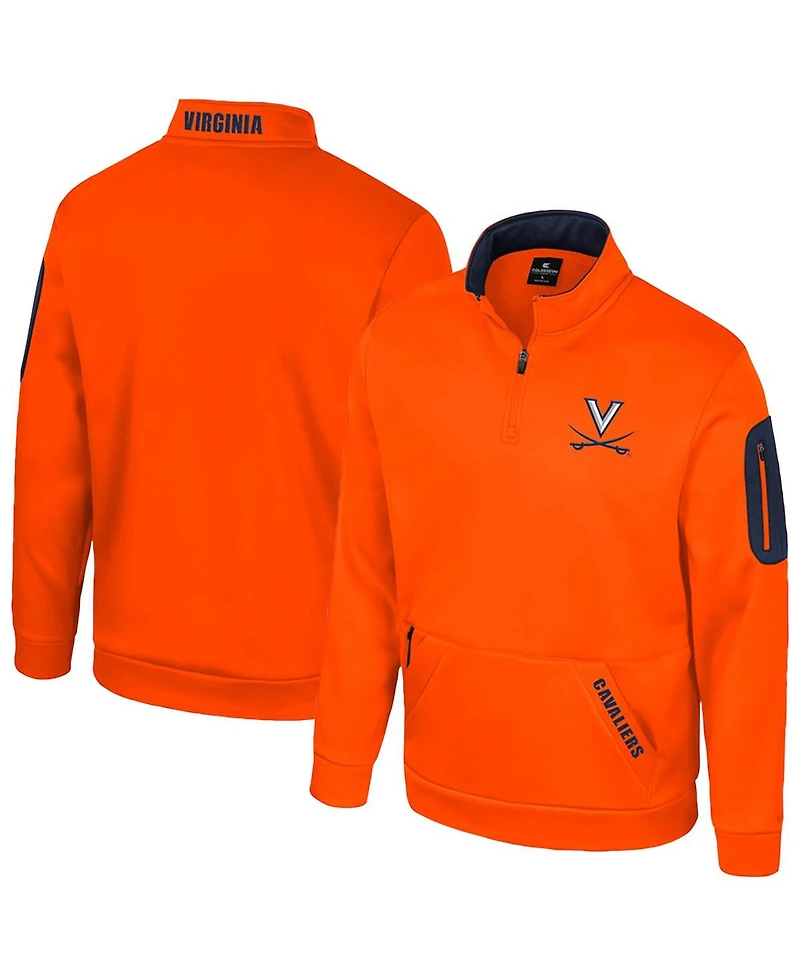 Colosseum Men's Orange Virginia Cavaliers Mainframe Quarter-Zip Fleece Jacket