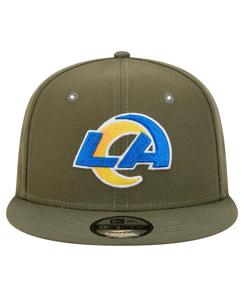 New Era Men's Olive Los Angeles Rams Main 9FIFTY Snapback Hat