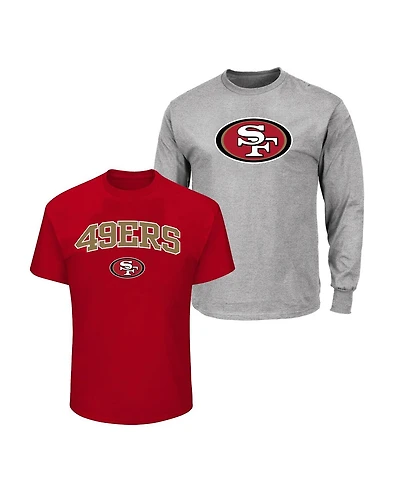 Fanatics Men's Scarlet/Heather Gray San Francisco 49ers Big & Tall 2-Pack T-Shirt Set