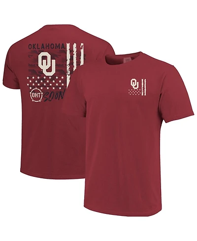 Image One Men's Crimson Oklahoma Sooners Comfort Colors Oht Camo Overlay T-Shirt
