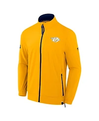 Fanatics Men's Gold Nashville Predators Authentic Pro Rink Coaches Full-Zip Jacket