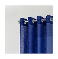 Rt Designers Collection Dexter Linen Texture Grommet Sheer Light Filtering Window Curtain Panel 54" x 90" Navy