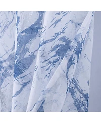 Rt Designers Collection Marble Grommet Metallic Sheer Printed Doily Curtain Panel Pair 36" x 84