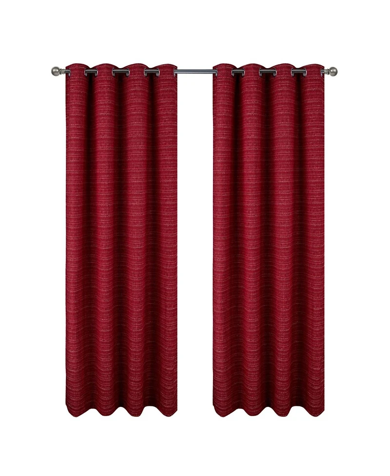 Rt Designer Collection Kensington Jacquard Foam Backed Luxurious Decorative Grommet Curtain Panel 54" x 95" Red