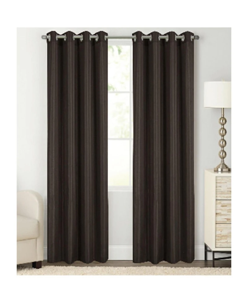 Rt Designer Collection Gibson Luxurious Decorative Grommet Curtain Panel 54" x 90" Chocolate