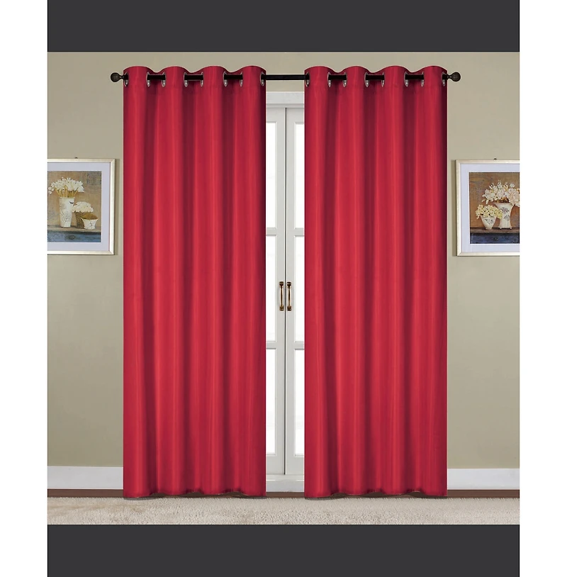 Rt Designers Collection Kennedy Room Darkening Grommet Curtain Panel 54" x 84" Red