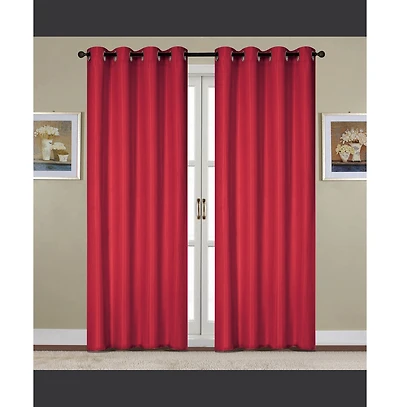 Rt Designers Collection Kennedy Room Darkening Grommet Curtain Panel 54" x 84" Red