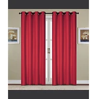 Rt Designers Collection Kennedy Room Darkening Grommet Curtain Panel 54" x 84" Red