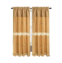 Rt Designers Collection Alisa Macrame Rod Pocket Window Room Darkening Panel 54" x 84" Gold