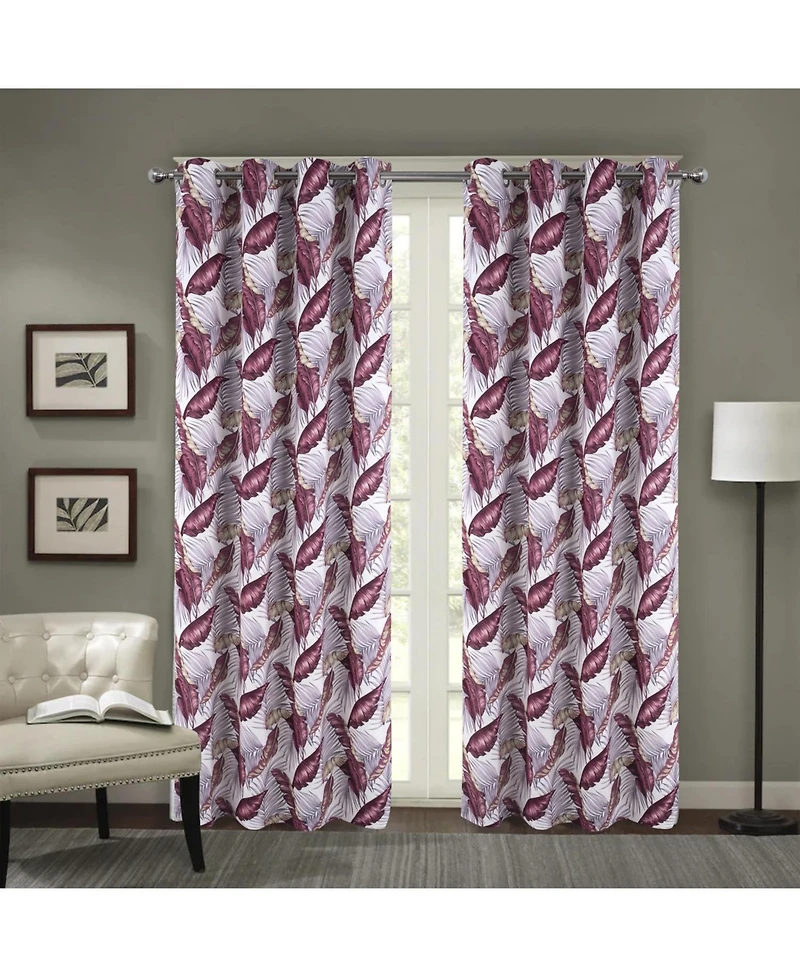 Rt Designer Collection Brazil Printed Blackout Luxurious Decorative Grommet Curtain Panel 54" x 90