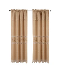 Rt Designer Collection Alice Macrame Luxurious Decorative Rod Pocket Curtain Panel 54" x 84" Gold