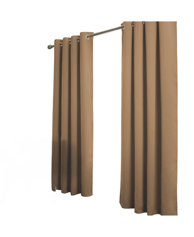 Rt Designer Collection Anchorage 2 Pack Blackout Grommet Luxurious Modern Design Curtain Panel Pair 36" x 84" Sesame
