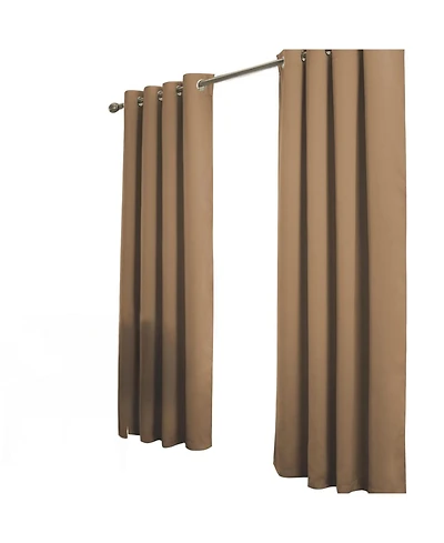 Rt Designer Collection Anchorage 2 Pack Blackout Grommet Luxurious Modern Design Curtain Panel Pair 36" x 84" Sesame