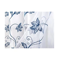 Rt Designers Collection - Pia Embroidered Panel With Double Valance 54'' x 90'' White