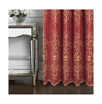 Rt Designers Collection Jayla Stylish & Premium Embroidered Curtain Panel 54" x 90" Burgundy