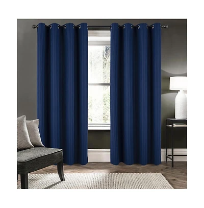 Rt Designers Collection Barron 100% Blackout Grommet Curtain Panel 54" x 90" Navy