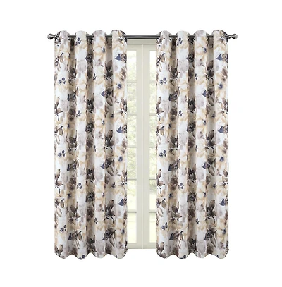 Rt Designers Collection Eden Printed Blackout Grommet Window Curtain Panel 54" x 84" Taupe