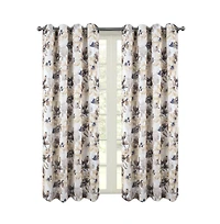 Rt Designers Collection Eden Printed Blackout Grommet Window Curtain Panel 54" x 84" Taupe