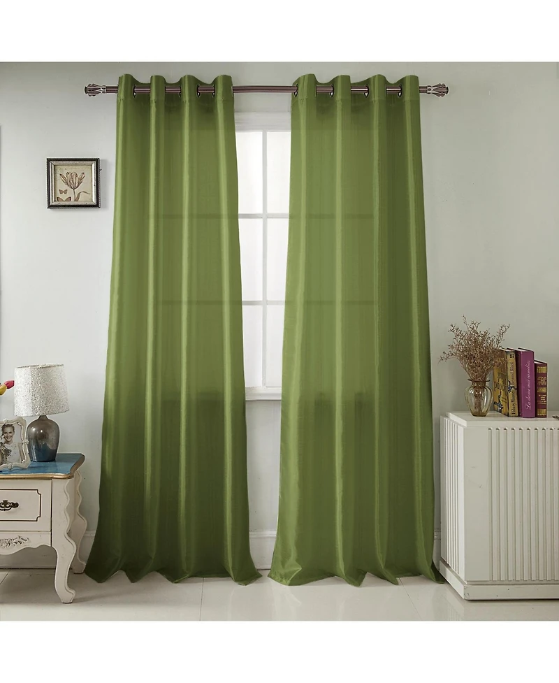 Rt Designer Collection Nancy Grommet Luxurious Modern Design Curtain Panel 54" x 95" Sage