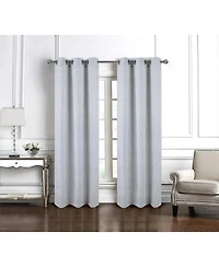 Rt Designer Collection Wilton Jacquard Grommet Luxurious Modern Design Curtain Panel 54" x 84" Silver