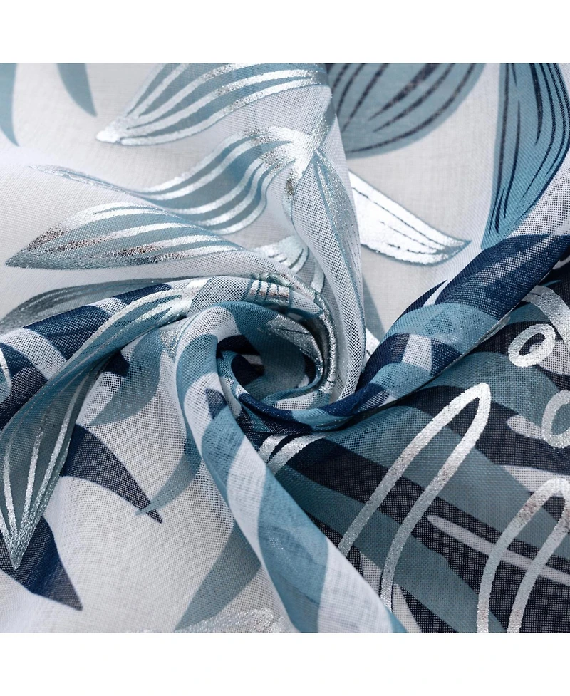 Rt Designer Collection Fern Foil Printed Doily Luxurious Decorative Grommet Curtain Panel 54" x 90" Wedge