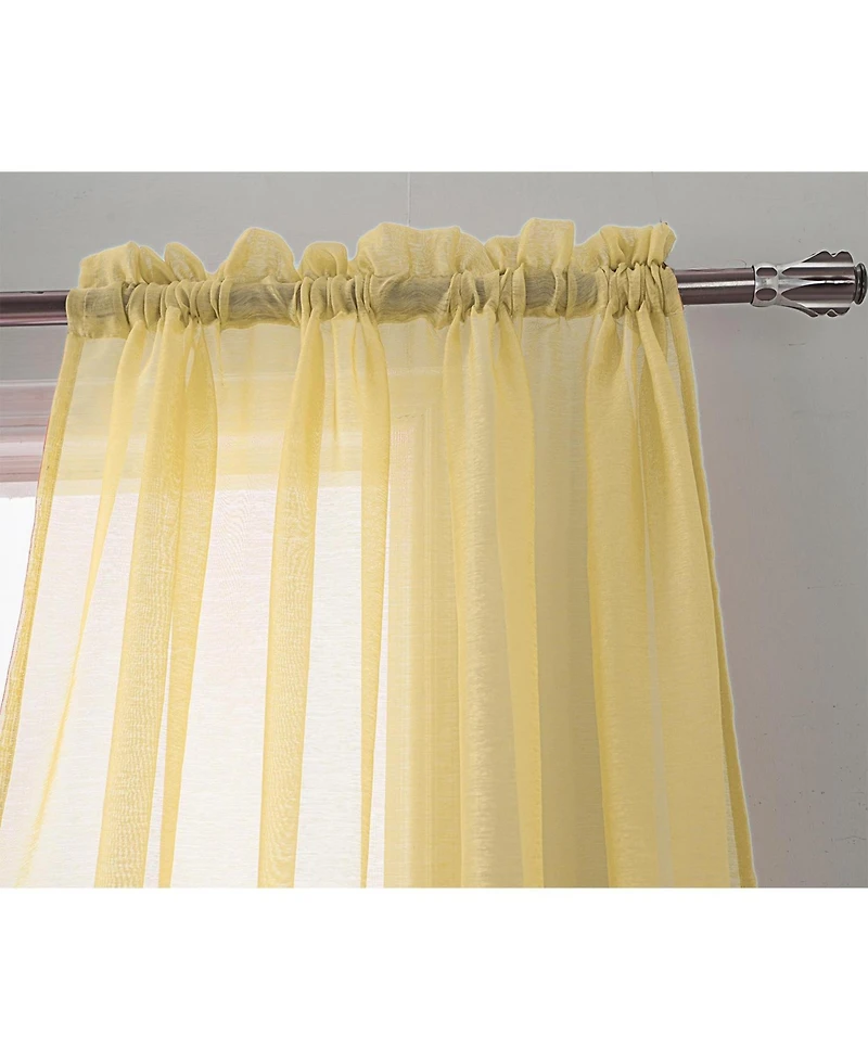 Rt Designer Collection Celine Sheer Luxurious Modern Design Curtain Panel 54" x 84" Gold