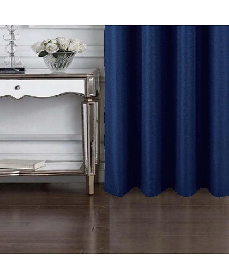 Rt Designer Collection Cindy Textured 2 Pack Grommet Curtain Panel 36" x 84" Navy Blue