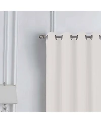 Rt Designer Collection Cindy Textured 2 Pack Grommet Curtain Panel 36" x 84" White