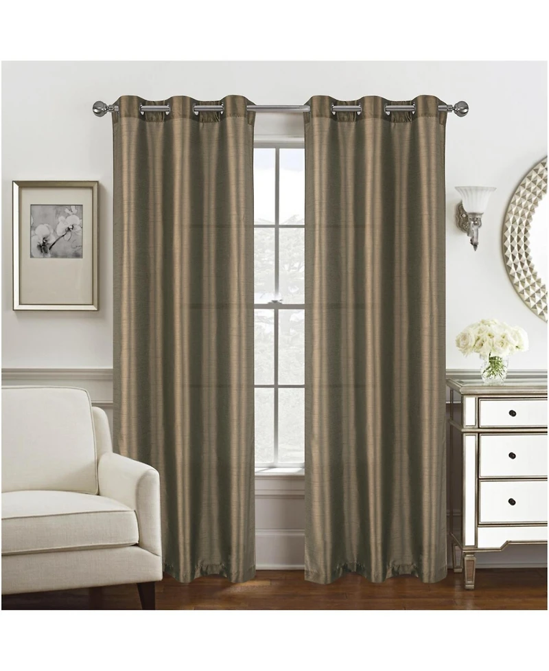 Rt Designer Collection Nancy Grommet Luxurious Modern Design Curtain Panel 54" x 95" Taupe