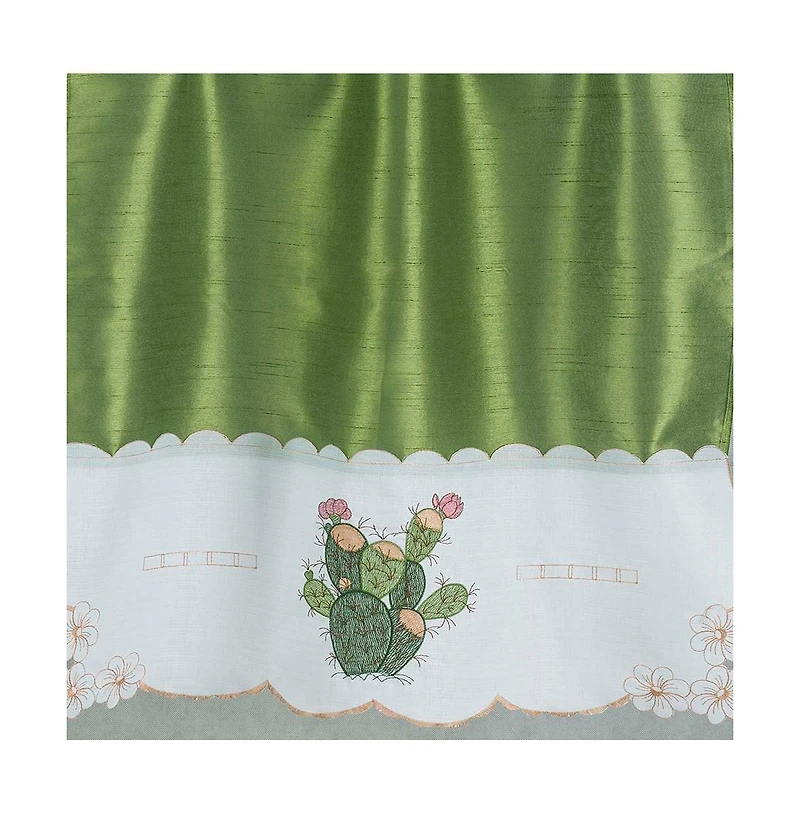 Rt Designer's Collection 3 Piece Set Adds Charm Any Kitchen Decor Monarch Cactus Kitchen Curtain 52" x 18" Sage