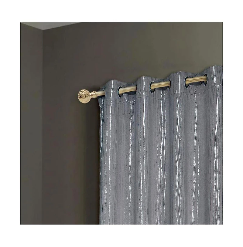Rt Designers Collection Luxurious Iceland Metallic All Season Blackout Curtain Grommet Curtain Panel