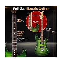 Pyle 6-String Electric Guitar Kit- Includes Amplifier with Accessory Kit